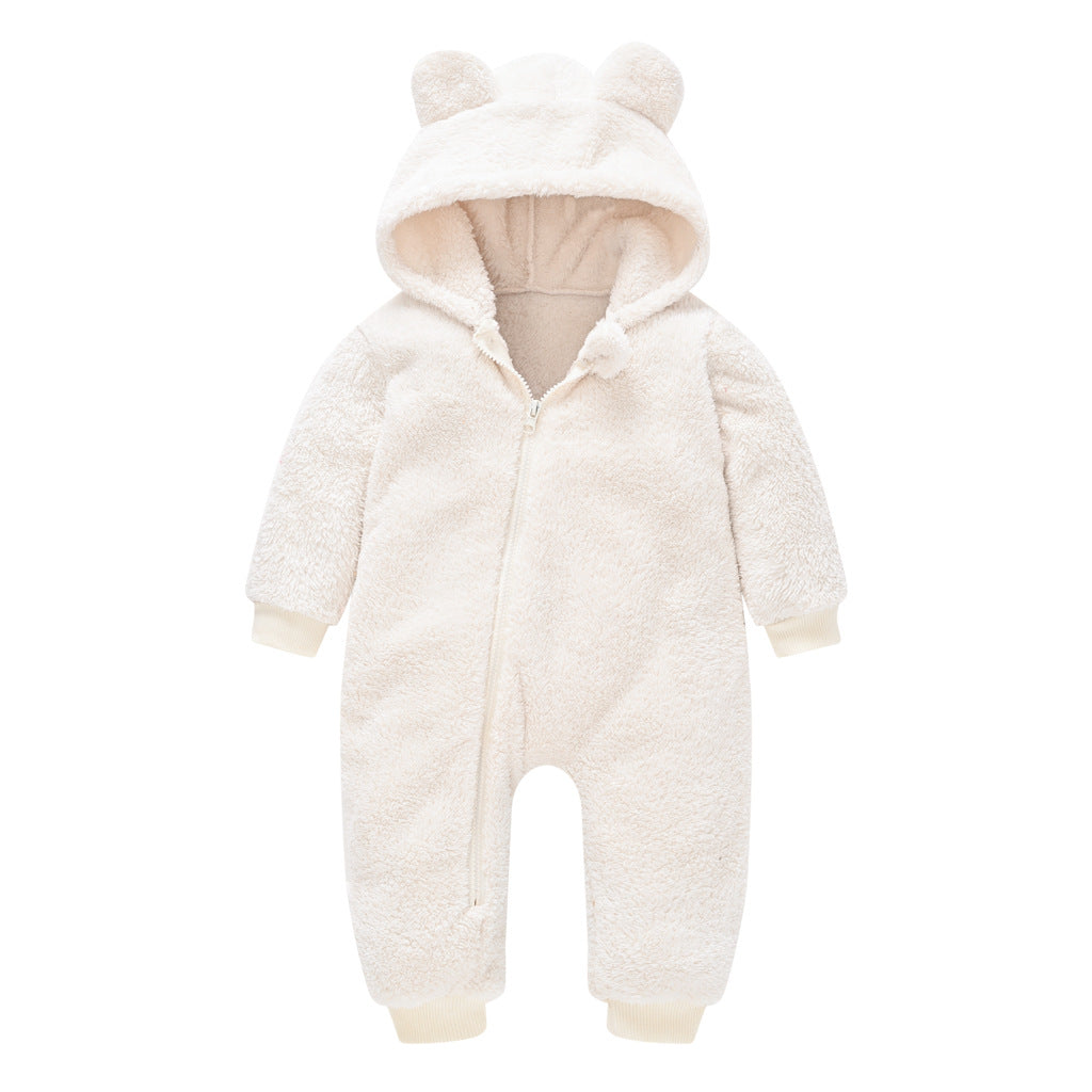 Baby Bear Fleece Jumpsuit – Warm Winter Hoodie Rompe