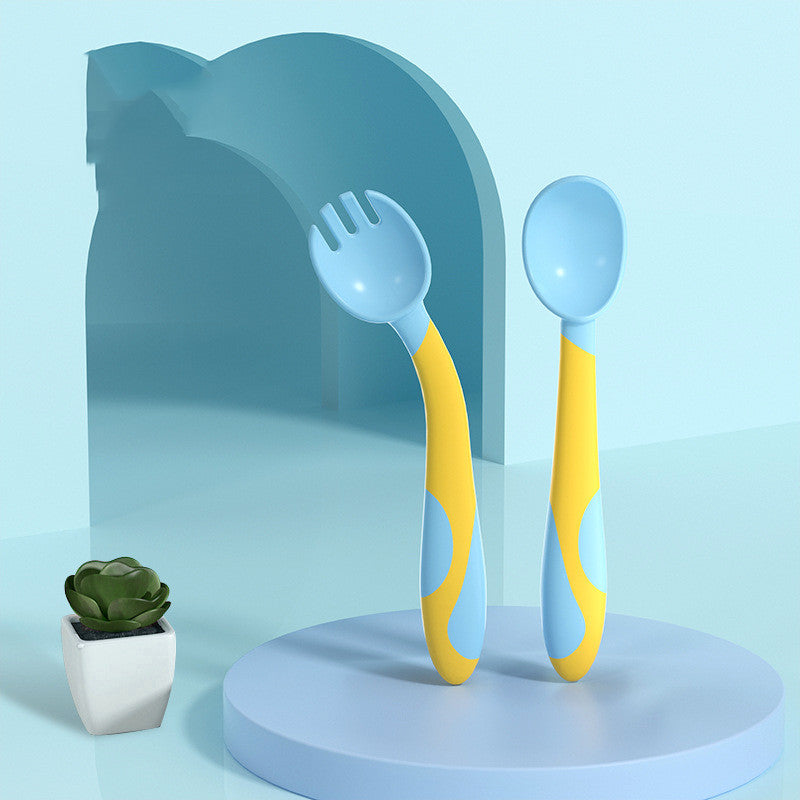 Baby Training Spoon & Fork Set – Bendable Self-Feeding Utensils for Toddlers