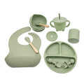 Premium Silicone Baby Feeding Set – Suction Plate, Bowl, Bib & Cup (6-Piece)