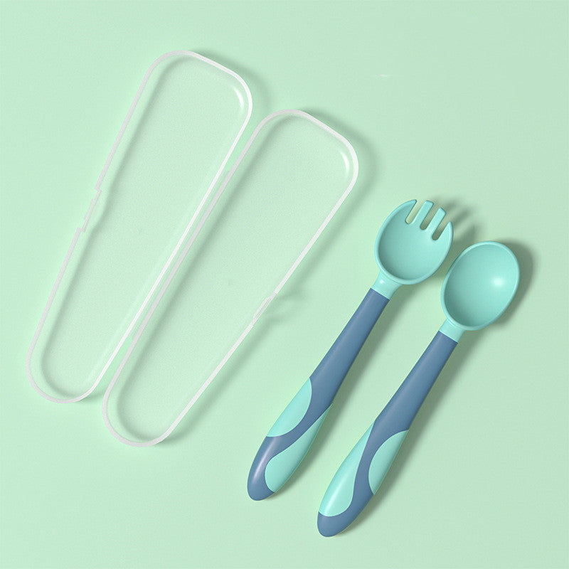 Baby Training Spoon & Fork Set – Bendable Self-Feeding Utensils for Toddlers