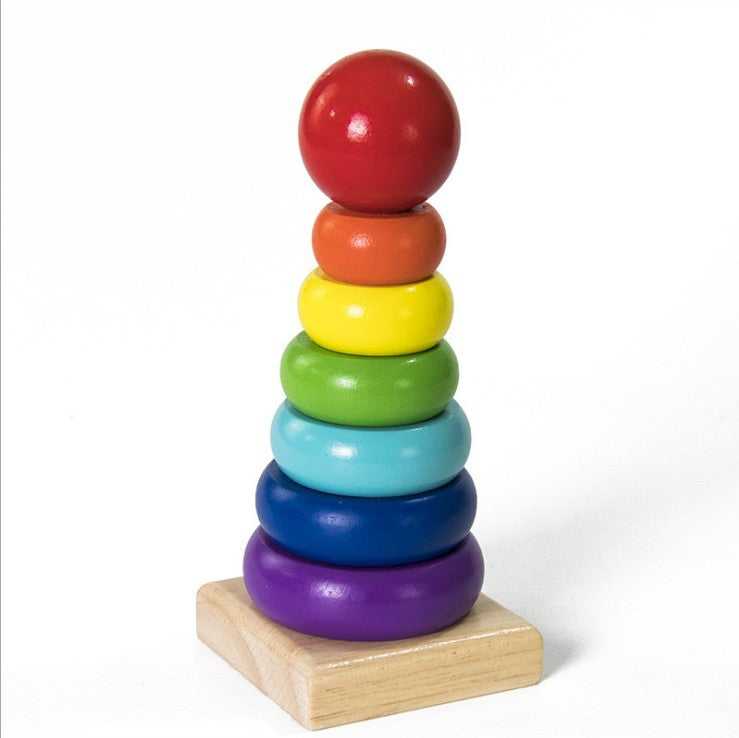 Montessori Rainbow Stacking Tower – Wooden Educational Toy
