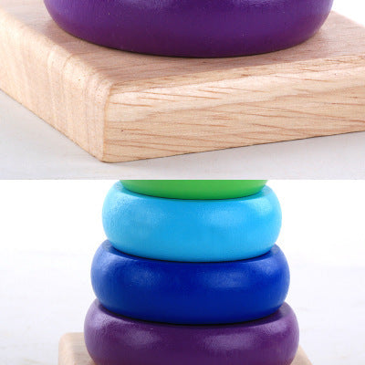 Montessori Rainbow Stacking Tower – Wooden Educational Toy