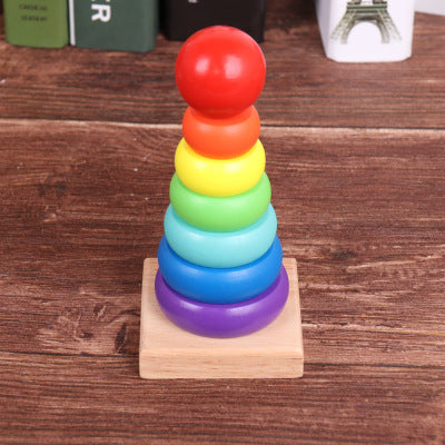 Montessori Rainbow Stacking Tower – Wooden Educational Toy