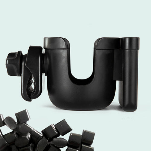 2-in-1 Universal Stroller Cup & Phone Holder – Adjustable Baby Stroller Organizer