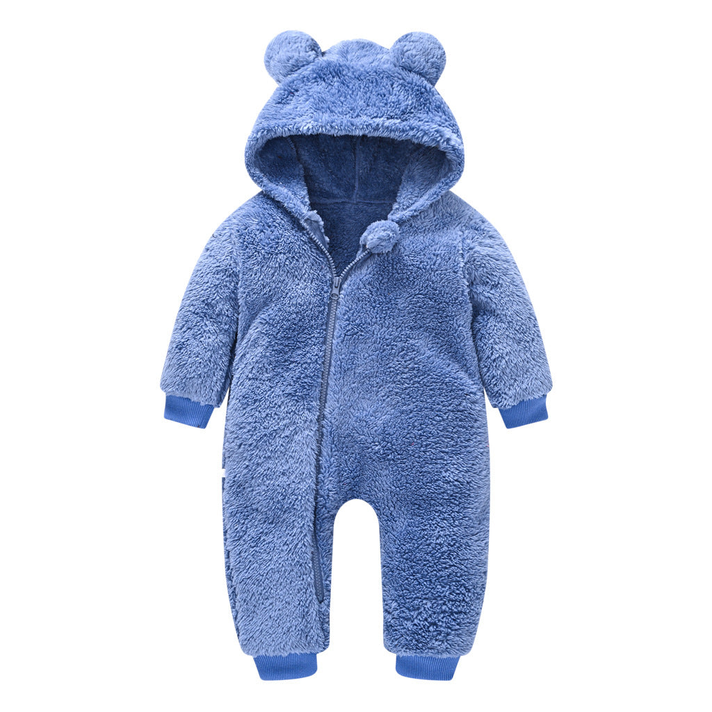 Baby Bear Fleece Jumpsuit – Warm Winter Hoodie Rompe