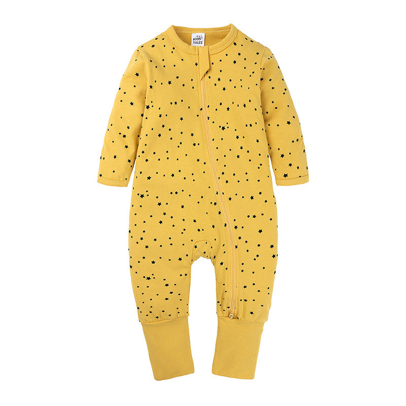 Cotton Star Baby Romper – Soft Zipper Onesie