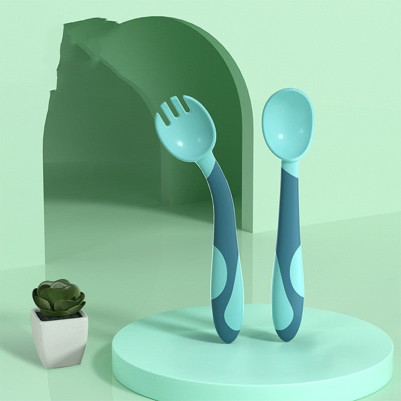 Baby Training Spoon & Fork Set – Bendable Self-Feeding Utensils for Toddlers