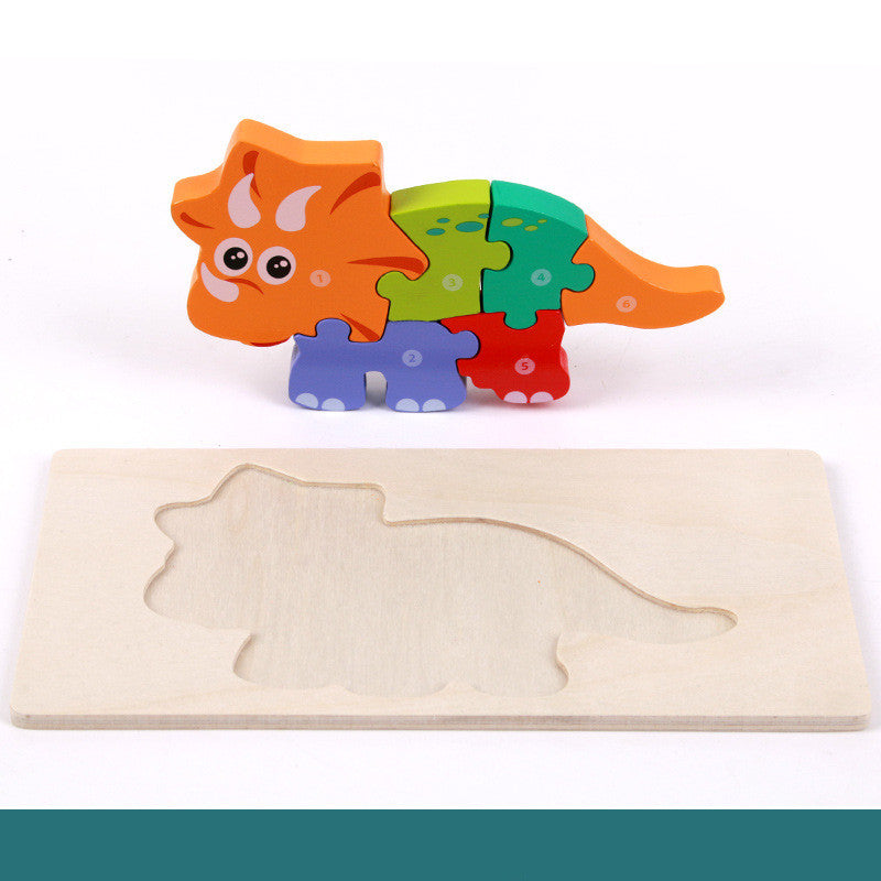 Montessori Wooden Dinosaur Puzzle – Educational Learning Toy for Toddlers (1–4 Years)