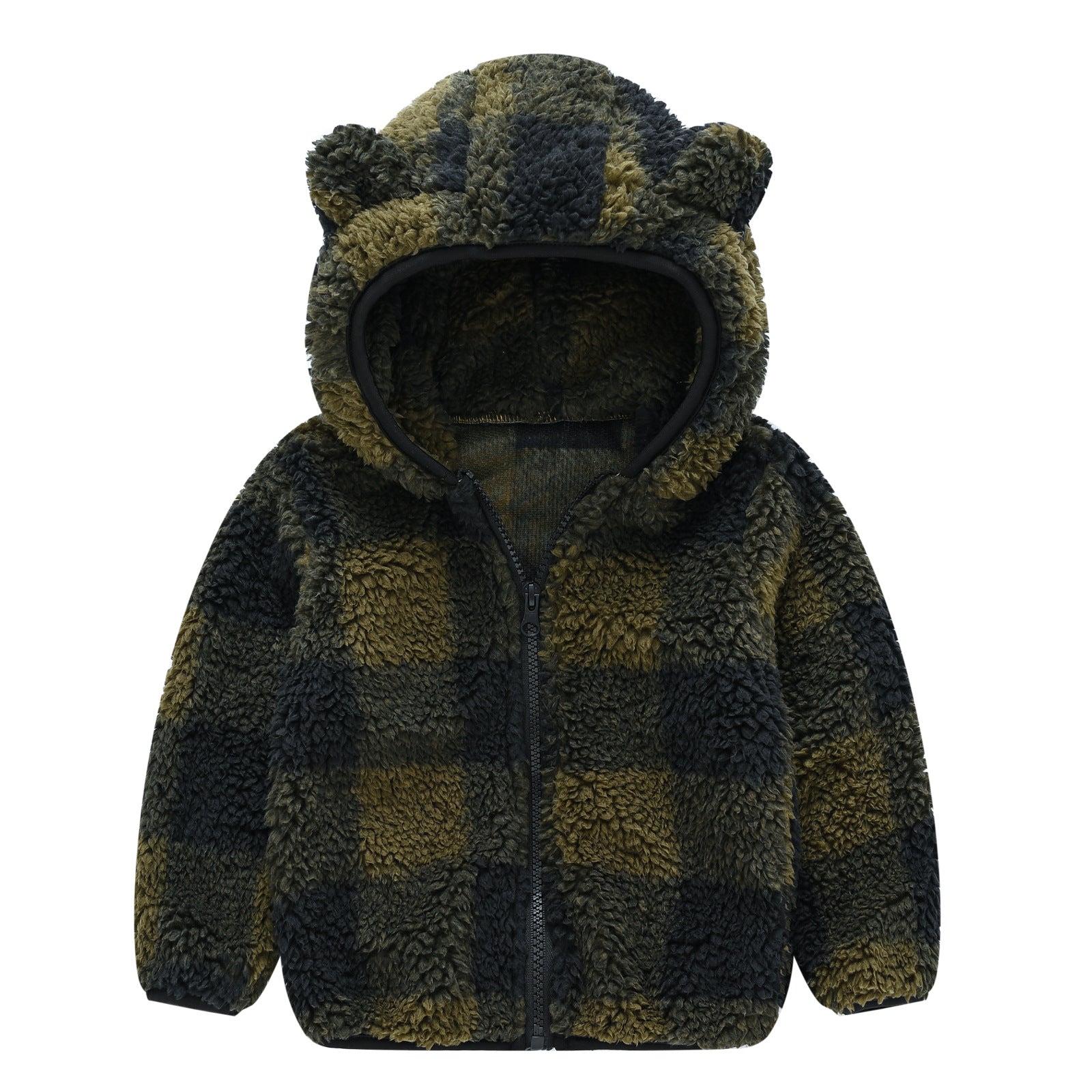 Warm Bear Ear Camouflage Hoodie Jacket for Kids