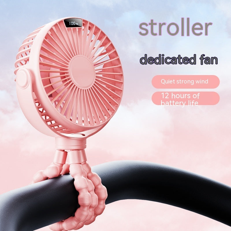 Portable Baby Stroller Fan – Rechargeable Clip-On Cooling Fan with Flexible Tripod Legs