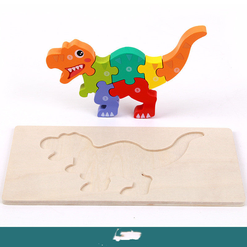Montessori Wooden Dinosaur Puzzle – Educational Learning Toy for Toddlers (1–4 Years)