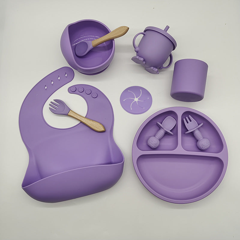 Premium Silicone Baby Feeding Set – Suction Plate, Bowl, Bib & Cup (6-Piece)