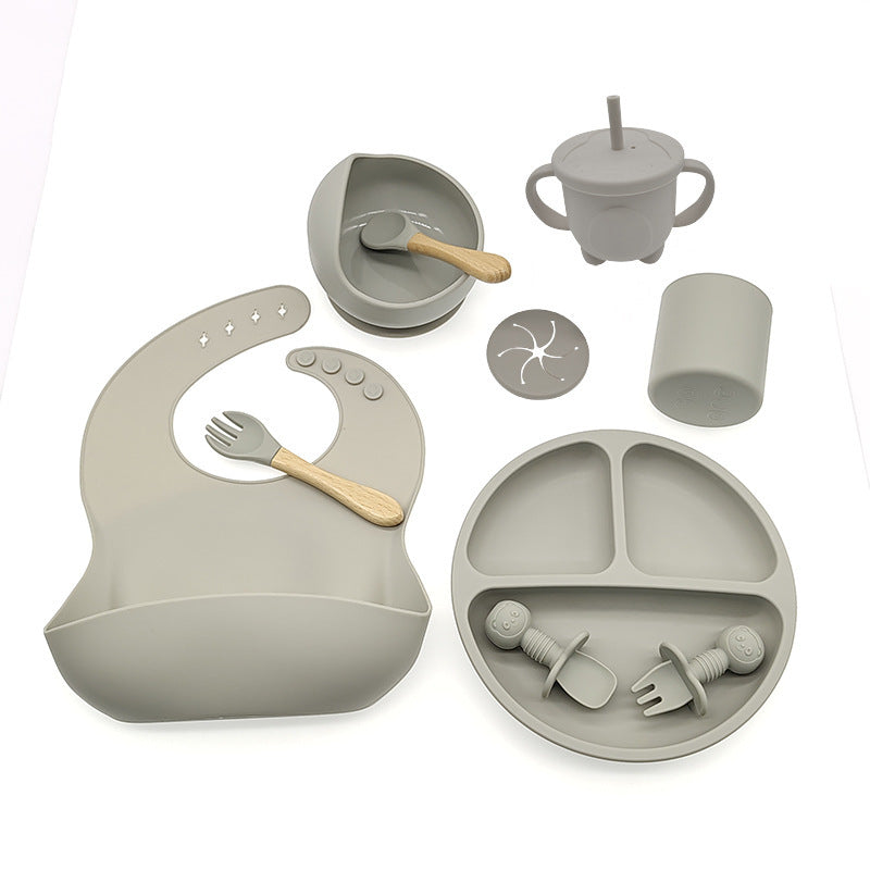 Premium Silicone Baby Feeding Set – Suction Plate, Bowl, Bib & Cup (6-Piece)