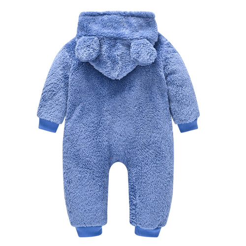 Baby Bear Fleece Jumpsuit – Warm Winter Hoodie Rompe