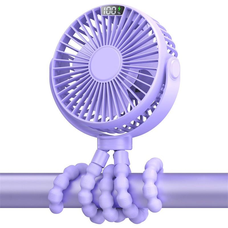 Portable Baby Stroller Fan – Rechargeable Clip-On Cooling Fan with Flexible Tripod Legs