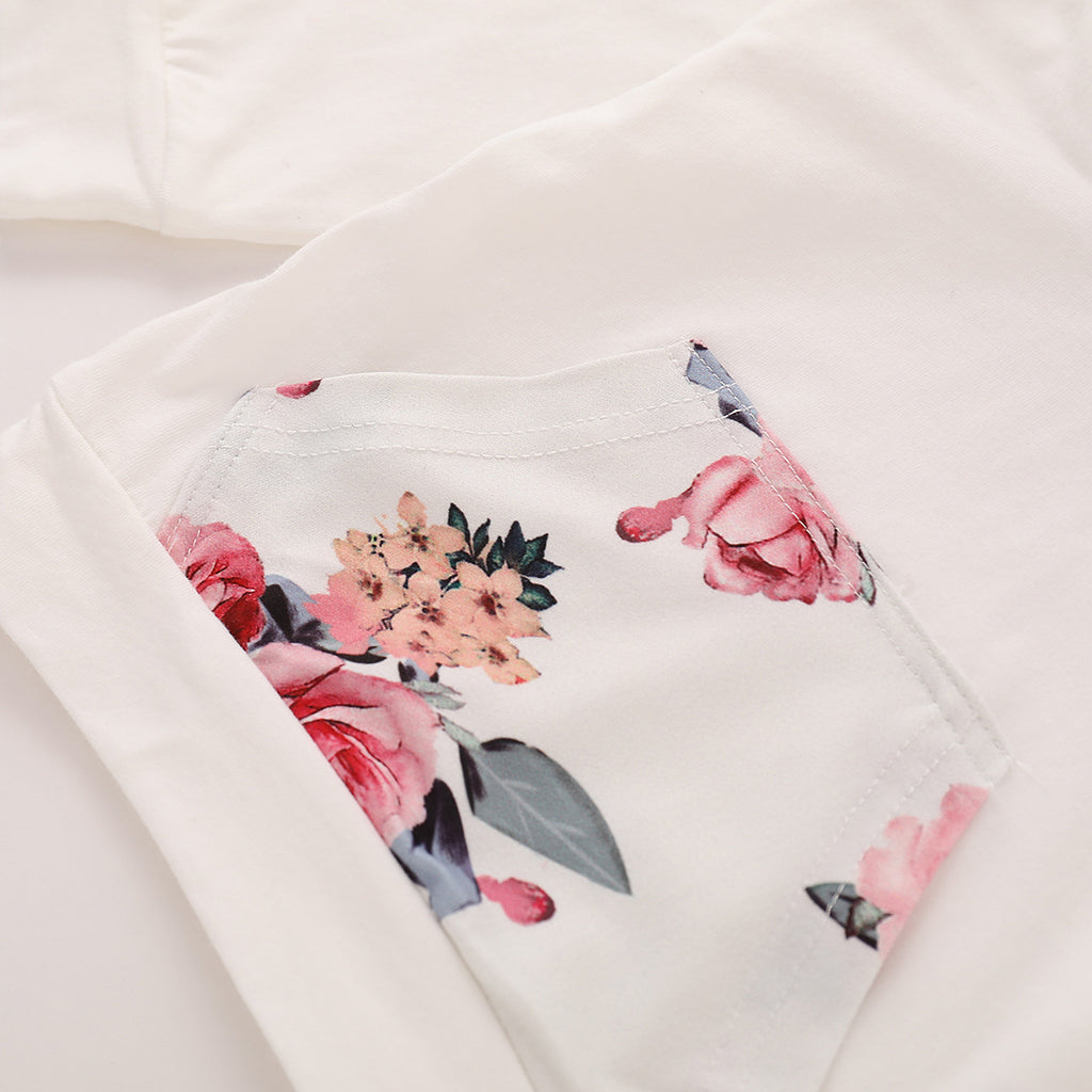 Floral Baby Girl Hoodie Outfit Set – Cute 3 Piece Set