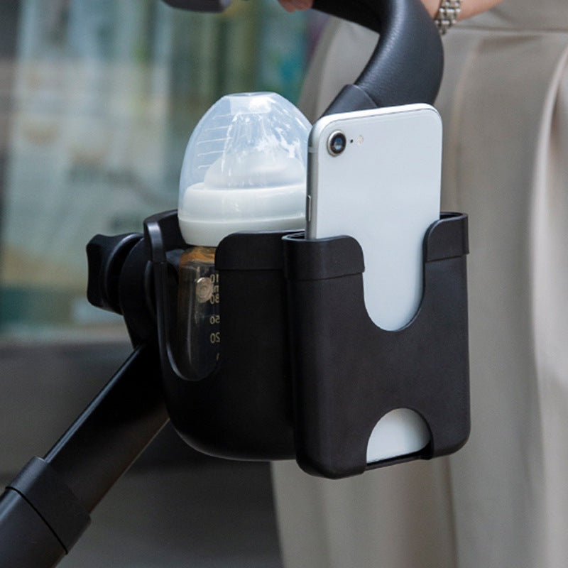 2-in-1 Universal Stroller Cup & Phone Holder – Adjustable Baby Stroller Organizer