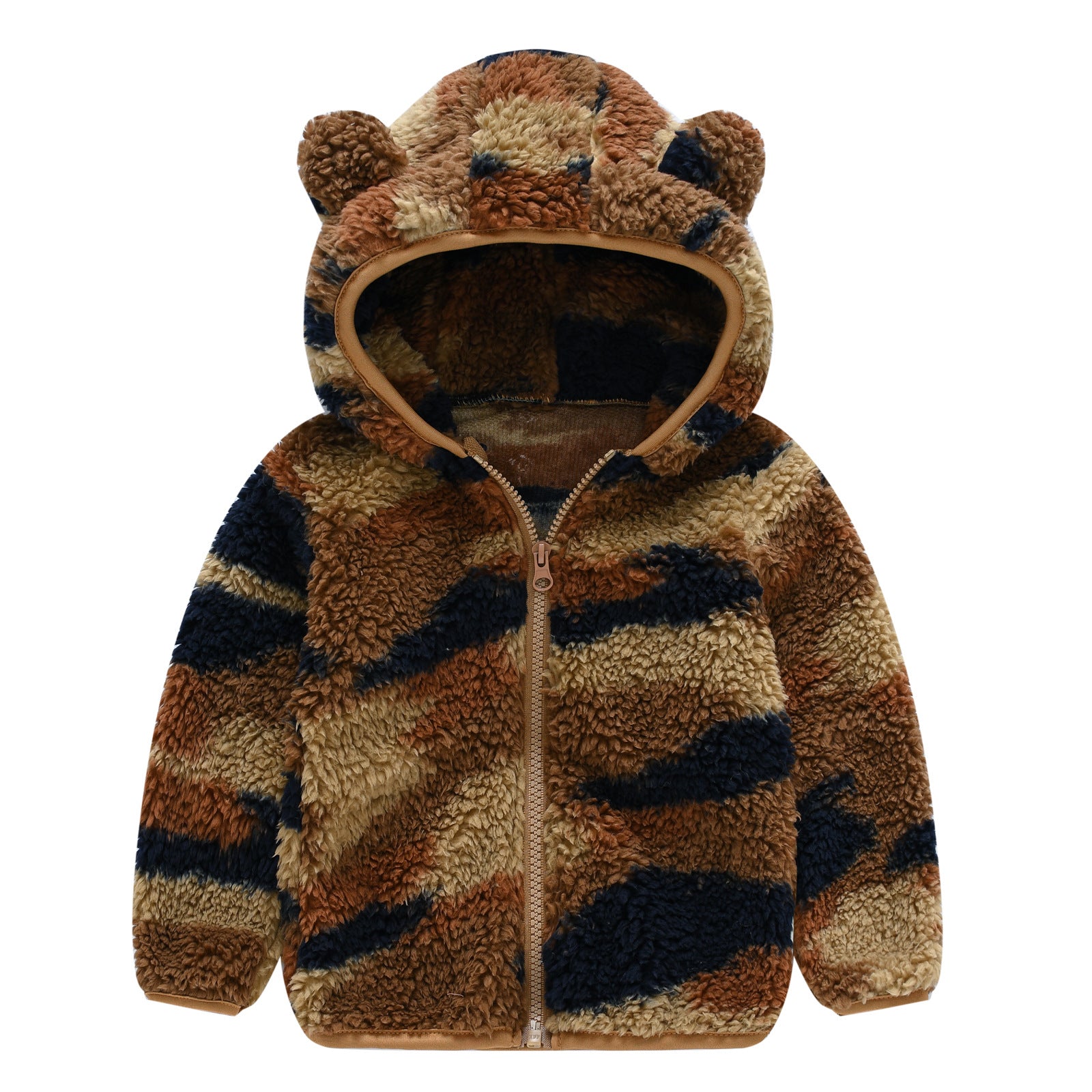 Warm Bear Ear Camouflage Hoodie Jacket for Kids