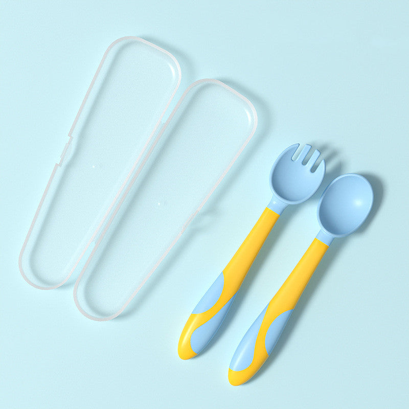 Baby Training Spoon & Fork Set – Bendable Self-Feeding Utensils for Toddlers