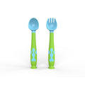 Suction Stand Baby Training Spoon & Fork Set – Hygienic Self-Feeding Utensils