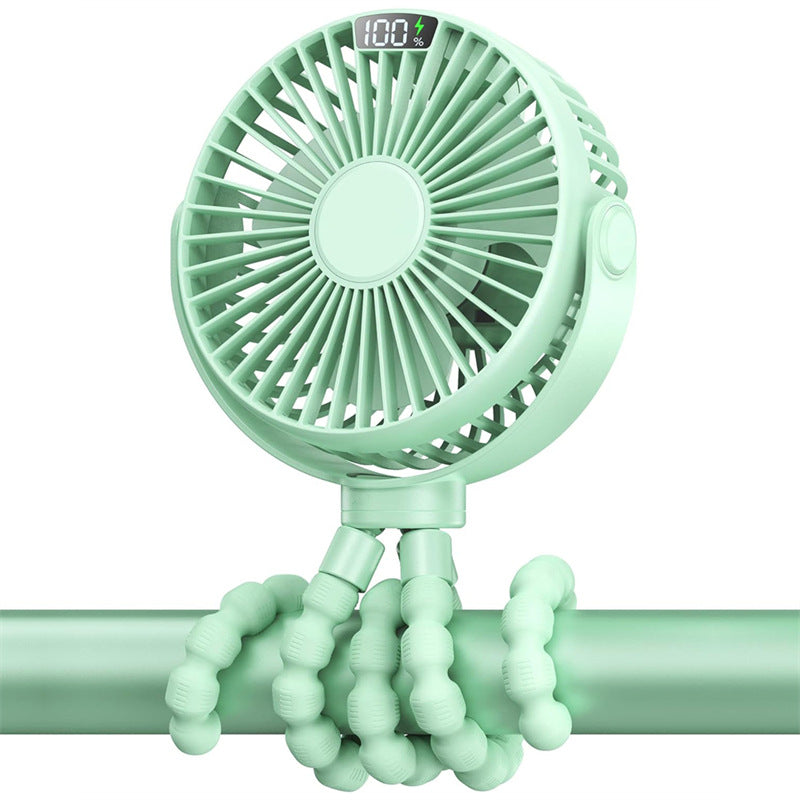 Portable Baby Stroller Fan – Rechargeable Clip-On Cooling Fan with Flexible Tripod Legs