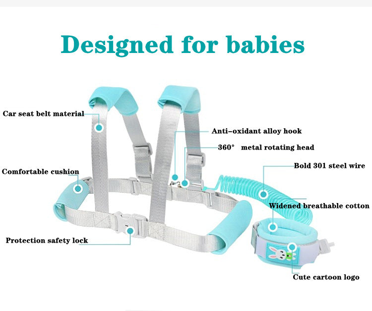 Toddler Anti-Lost Walking Harness Leash – Adjustable Child Safety Strap for Travel & Outdoor Use
