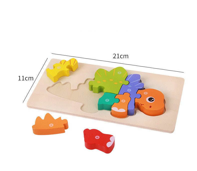 Montessori Wooden Dinosaur Puzzle – Educational Learning Toy for Toddlers (1–4 Years)