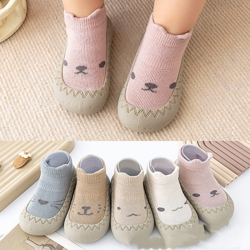 Baby Non-Slip Soft Sole First Walking Shoes – Cute Cotton Toddler Socks Shoes (0–24 Months)