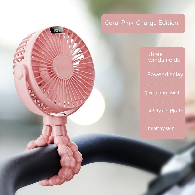 Portable Baby Stroller Fan – Rechargeable Clip-On Cooling Fan with Flexible Tripod Legs