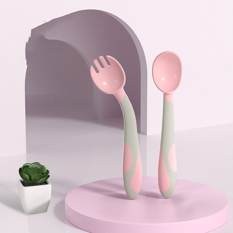 Baby Training Spoon & Fork Set – Bendable Self-Feeding Utensils for Toddlers