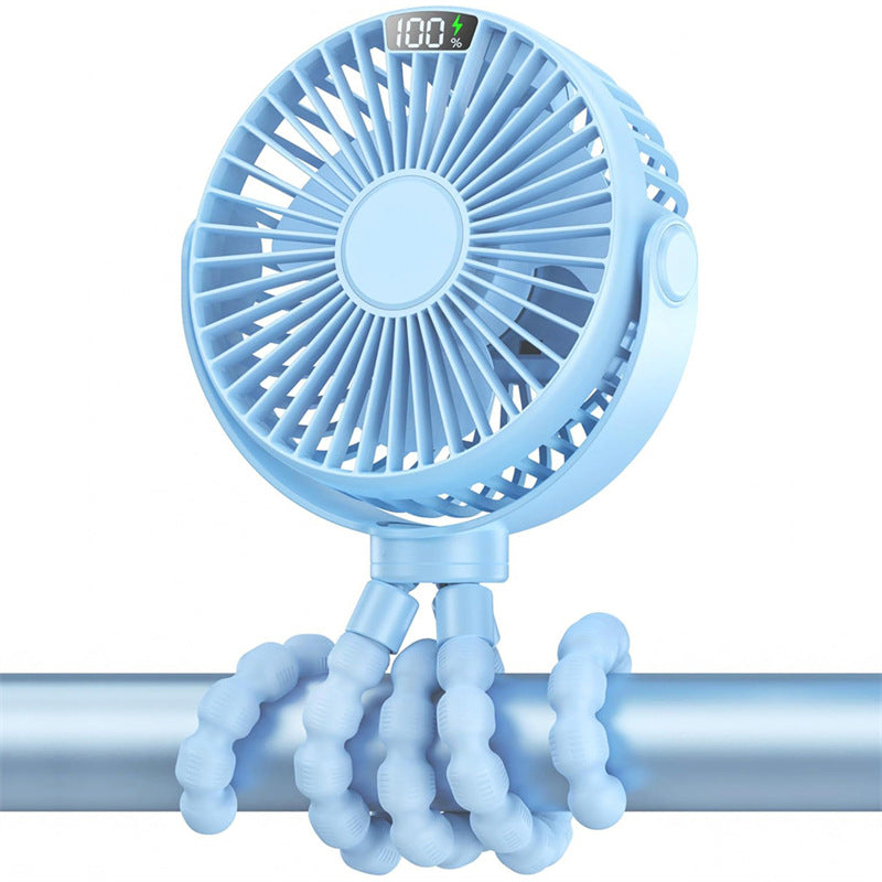 Portable Baby Stroller Fan – Rechargeable Clip-On Cooling Fan with Flexible Tripod Legs