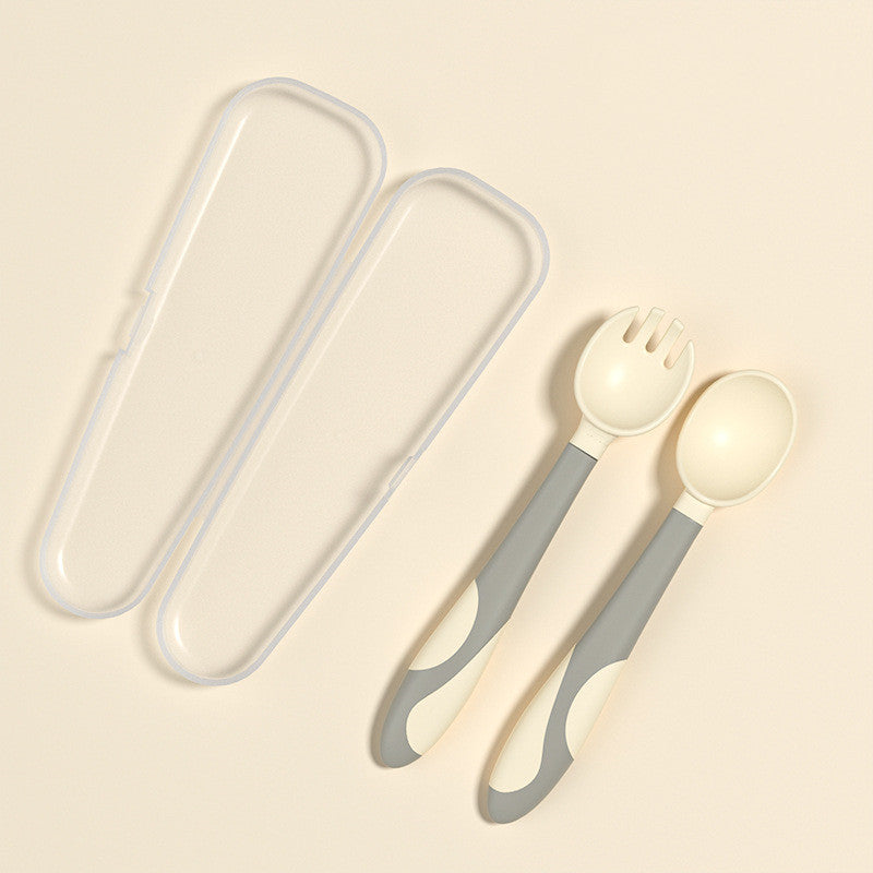 Baby Training Spoon & Fork Set – Bendable Self-Feeding Utensils for Toddlers