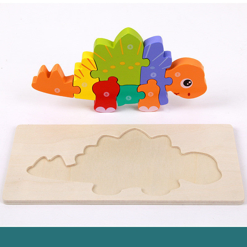 Montessori Wooden Dinosaur Puzzle – Educational Learning Toy for Toddlers (1–4 Years)