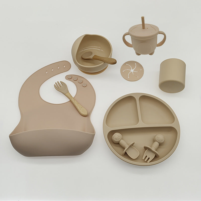 Premium Silicone Baby Feeding Set – Suction Plate, Bowl, Bib & Cup (6-Piece)