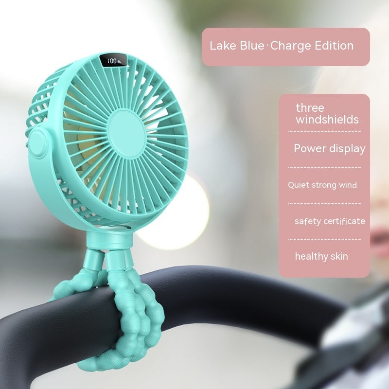 Portable Baby Stroller Fan – Rechargeable Clip-On Cooling Fan with Flexible Tripod Legs