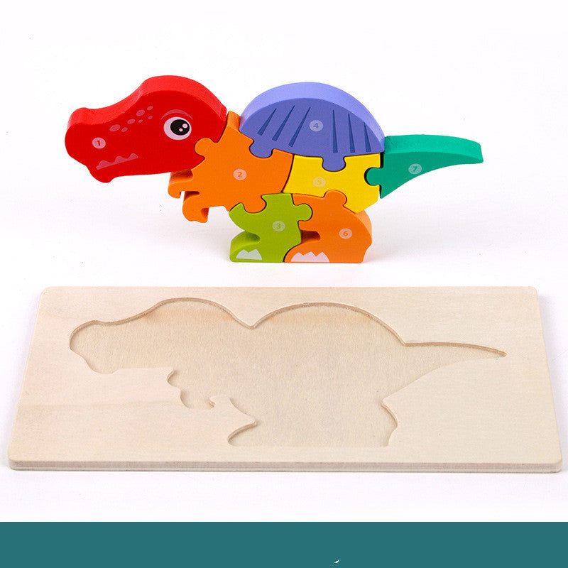 Montessori Wooden Dinosaur Puzzle – Educational Learning Toy for Toddlers (1–4 Years)